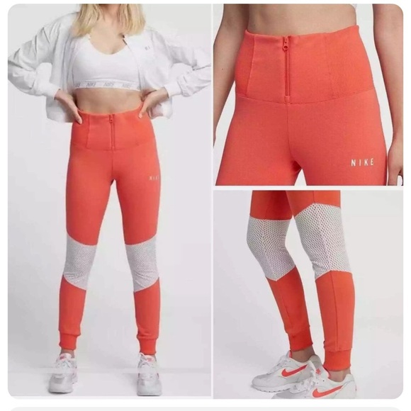 Nike Essential Mesh Panel Jogger Orange/ White - Picture 1 of 8